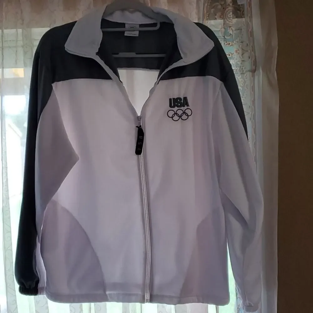United States Olympic Committee White Gray Jacket L